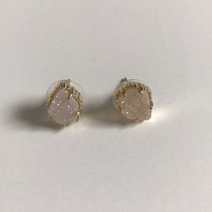 Kendra Scott Gold Stud Earrings Iridescent Drusy